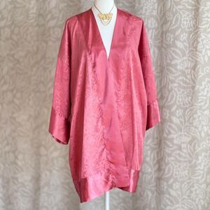 Vintage Victoria's Secret Gold Label Pink Satin Kimono Robe Missing Sash OS